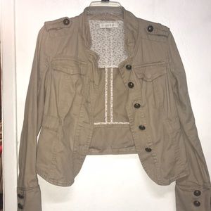 khaki button up jacket